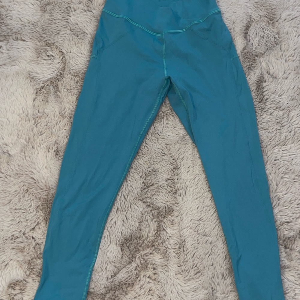 Blue High-Rise Full-Length Leggings